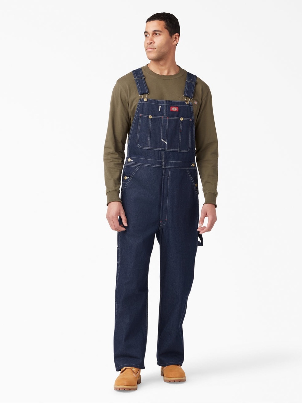 Dickies Men's Navy Straight-Leg Denim Overalls